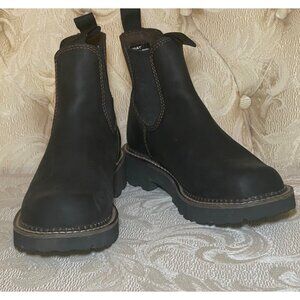 Ariat Women Leather Chelsea Boots Black Lug Sole Slip-On Durable Comfort Western